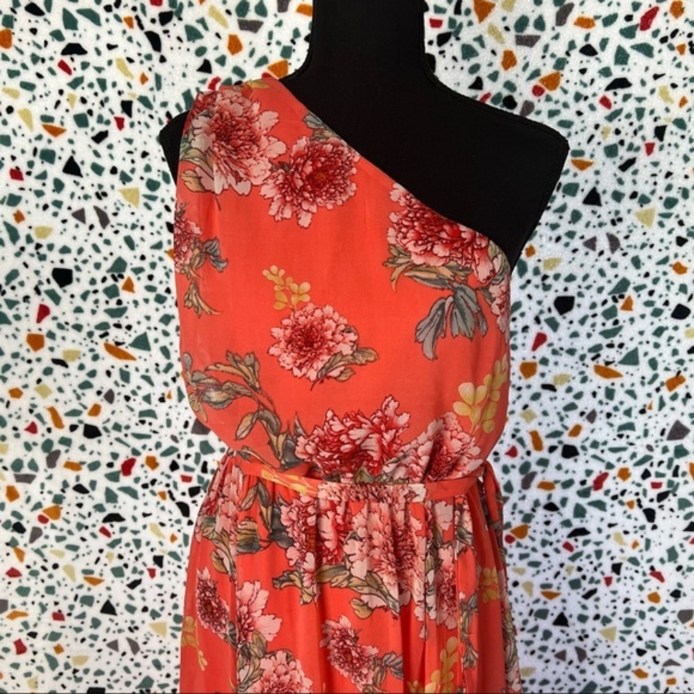 Leith one shoulder floral print maxi dress